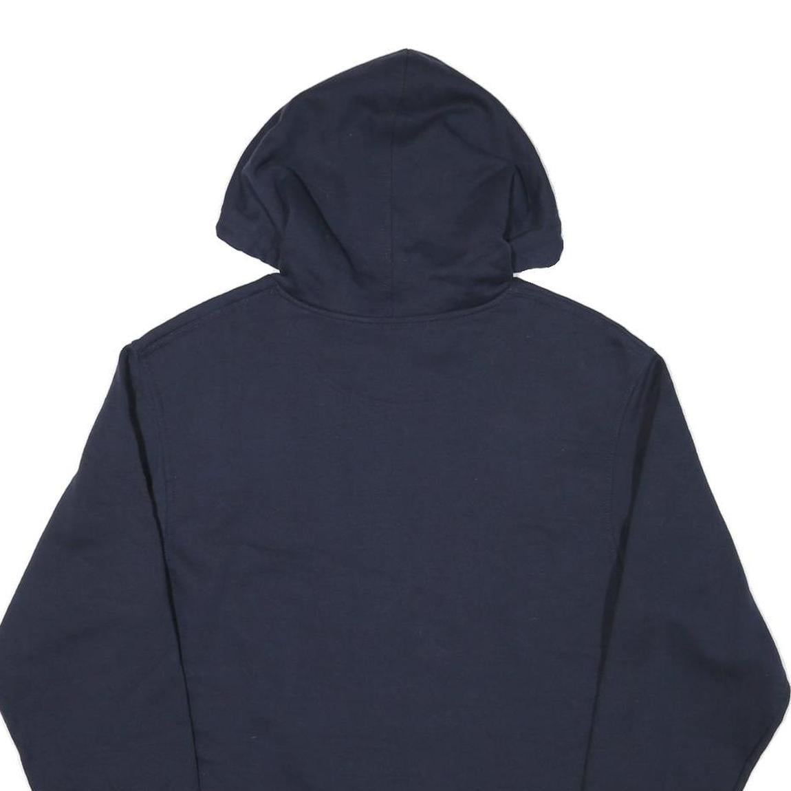 CHAMPION Mens Navy Blue Hoodie S Classic Logo Pullover Cotton Blend