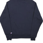 CHAMPION Mens Navy Blue Hoodie S Classic Logo Pullover Cotton Blend