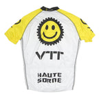 G-SKIN Mens White & Yellow Cycling T-Shirt M Short Sleeve Crew Neck VTT Haute