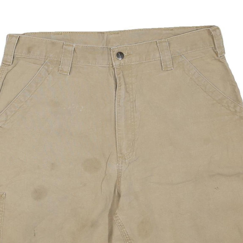 CARHARTT Mens Shorts Beige Casual L W36 Cotton Blend Workwear Relaxed Fit