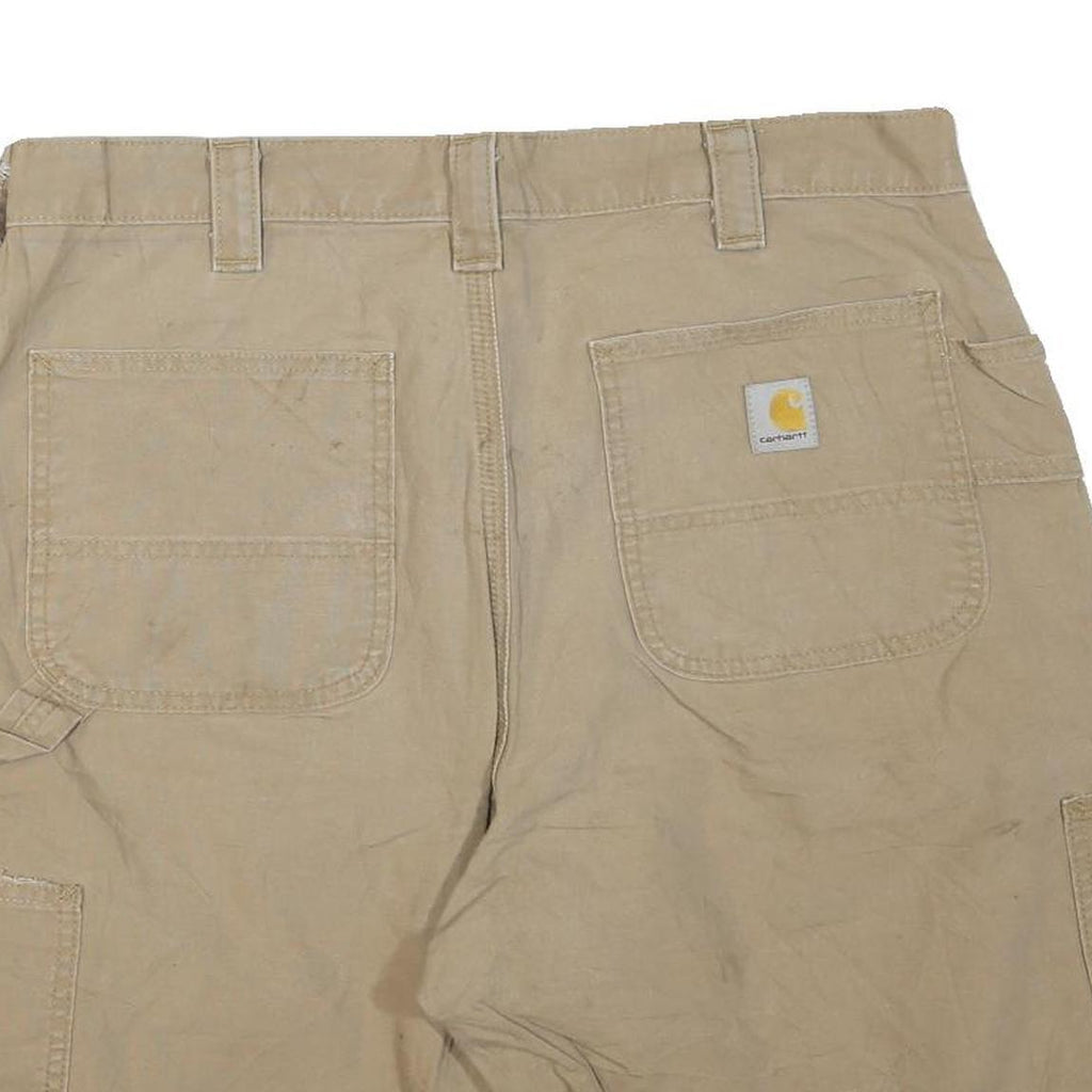 CARHARTT Mens Shorts Beige Casual L W36 Cotton Blend Workwear Relaxed Fit