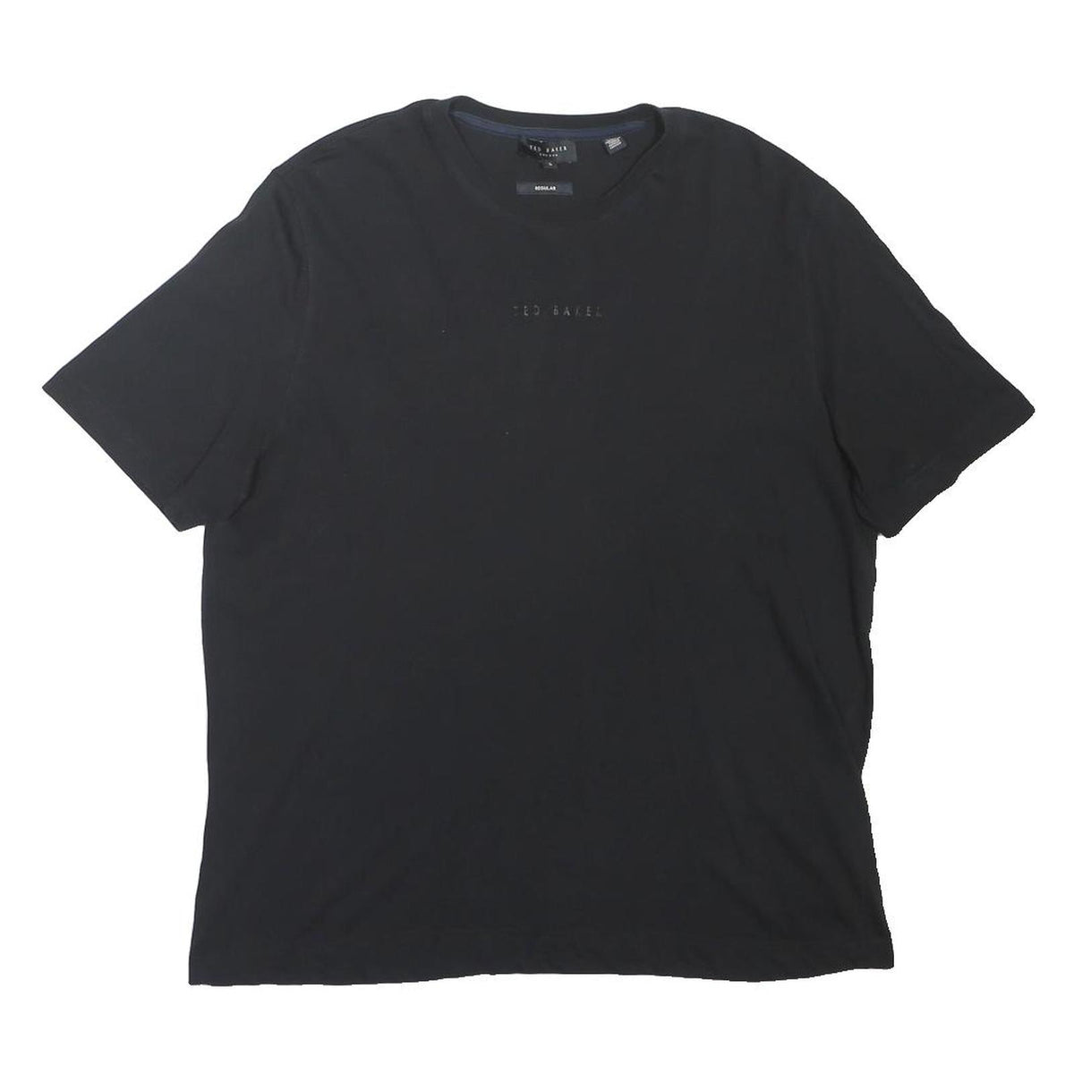 TED BAKER Mens Black Cotton Blend T-Shirt L Short Sleeve Crew Neck Classic Fit