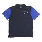 CARHARTT Mens Navy & Blue United Short Sleeve Cotton Polo Shirt M Workwear