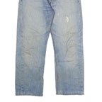 DICKIES Mens Slim Light Blue Cotton Denim Jeans W34 L32 Zip Classic Fit Workwear