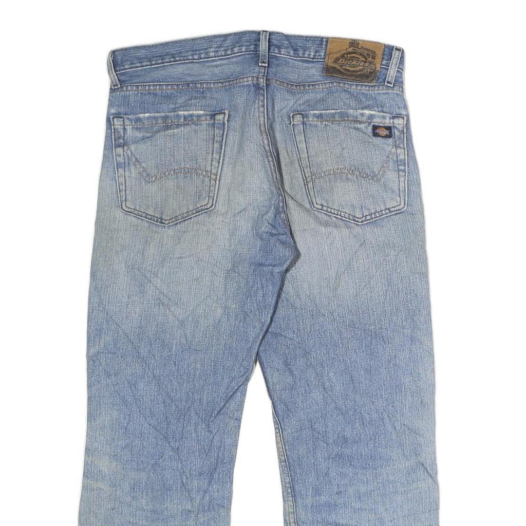 DICKIES Mens Slim Light Blue Cotton Denim Jeans W34 L32 Zip Classic Fit Workwear