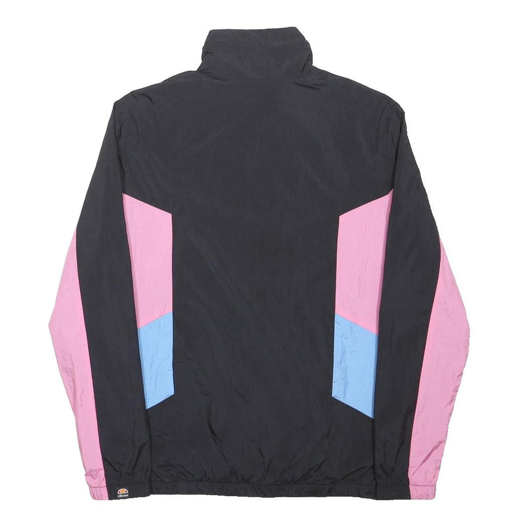 ELLESSE Womens Black & Pink Lightweight Zip Jacket S Polyamide Colourblock