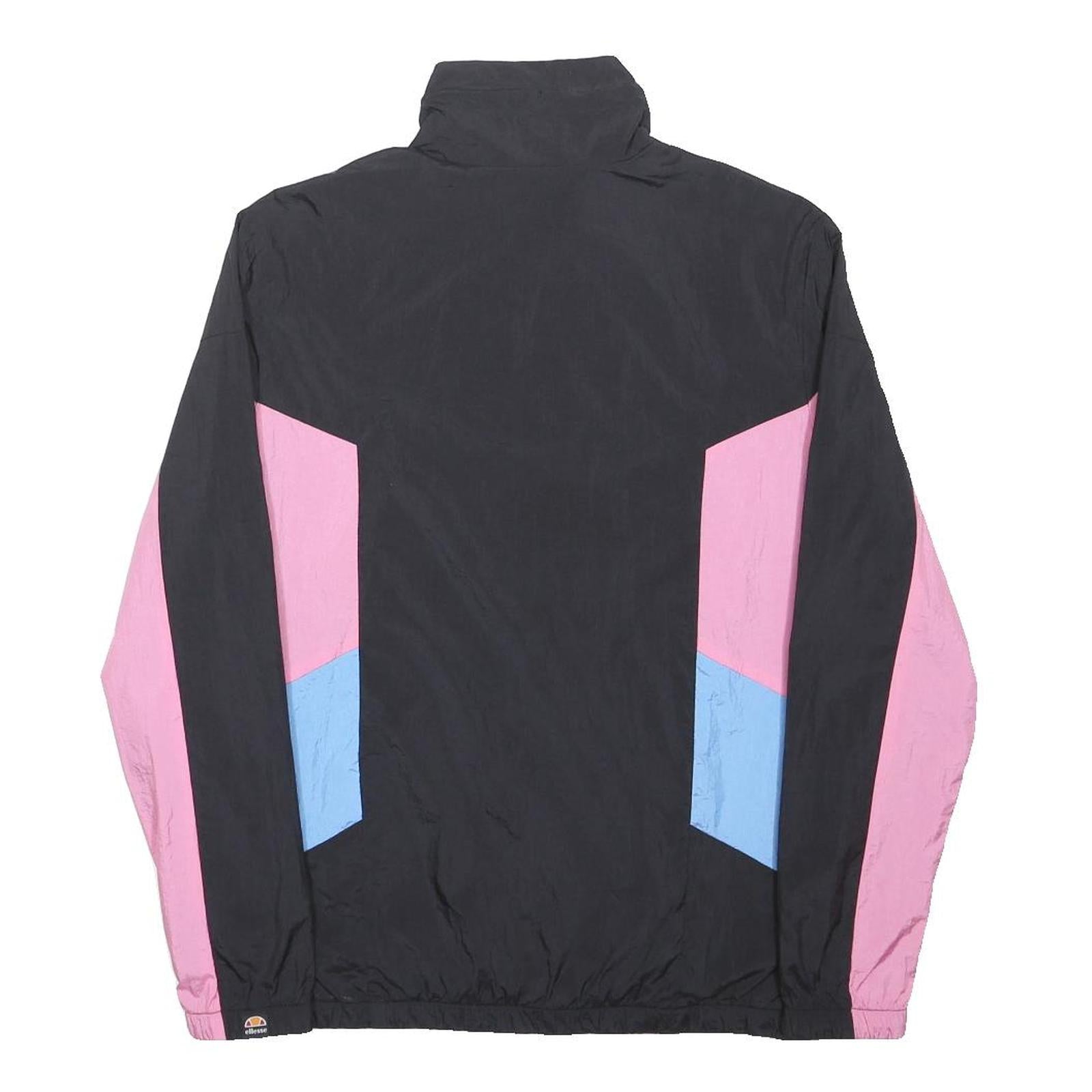 ELLESSE Womens Black & Pink Lightweight Zip Jacket S Polyamide Colourblock