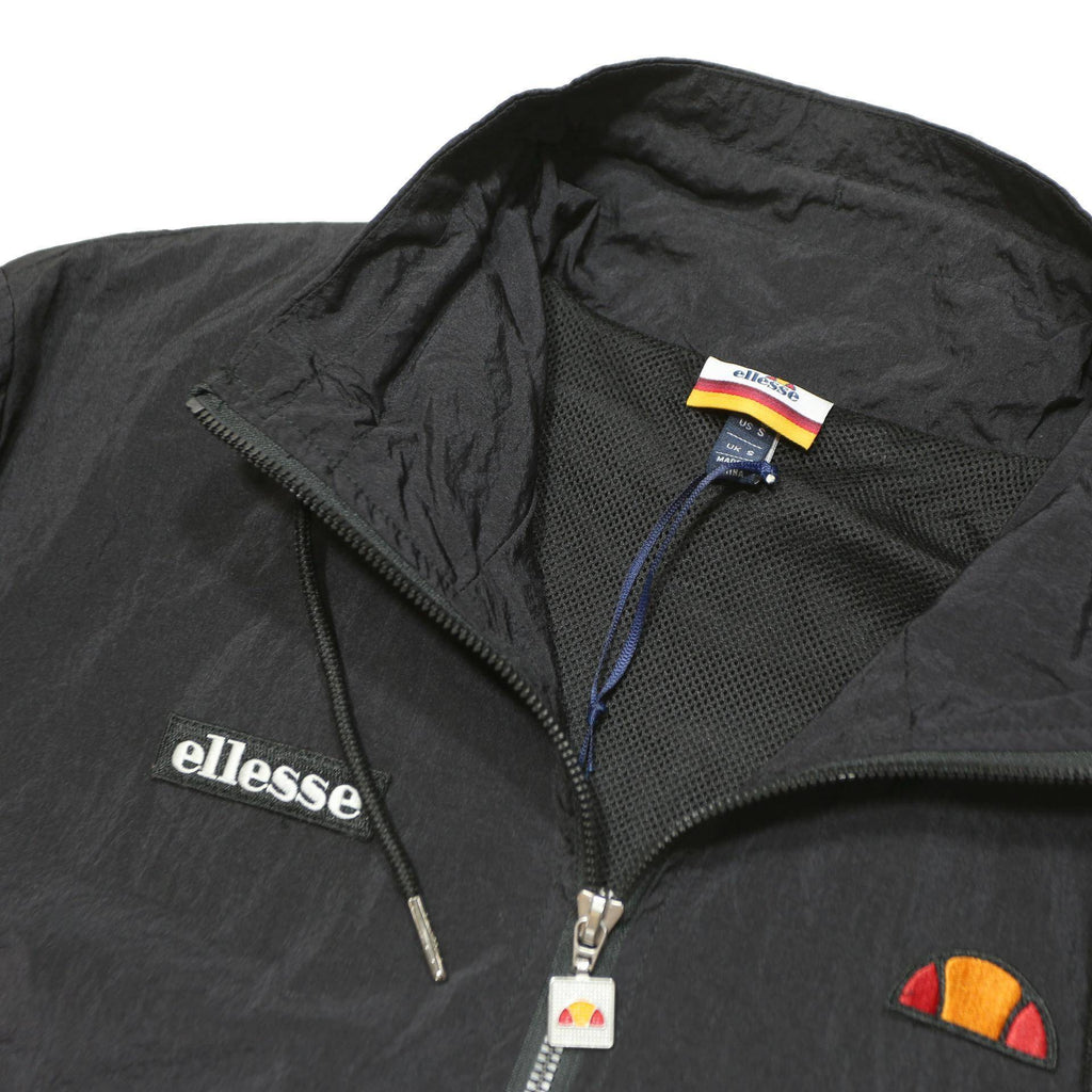 ELLESSE Womens Black & Pink Lightweight Zip Jacket S Polyamide Colourblock