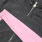 ELLESSE Womens Black & Pink Lightweight Zip Jacket S Polyamide Colourblock