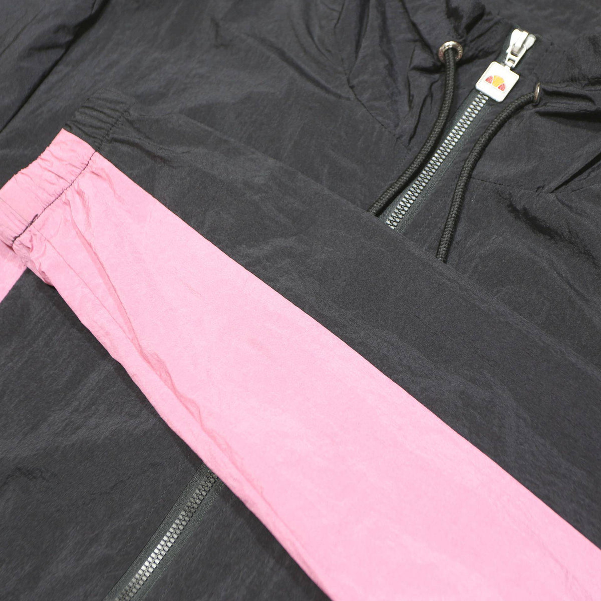 ELLESSE Womens Black & Pink Lightweight Zip Jacket S Polyamide Colourblock