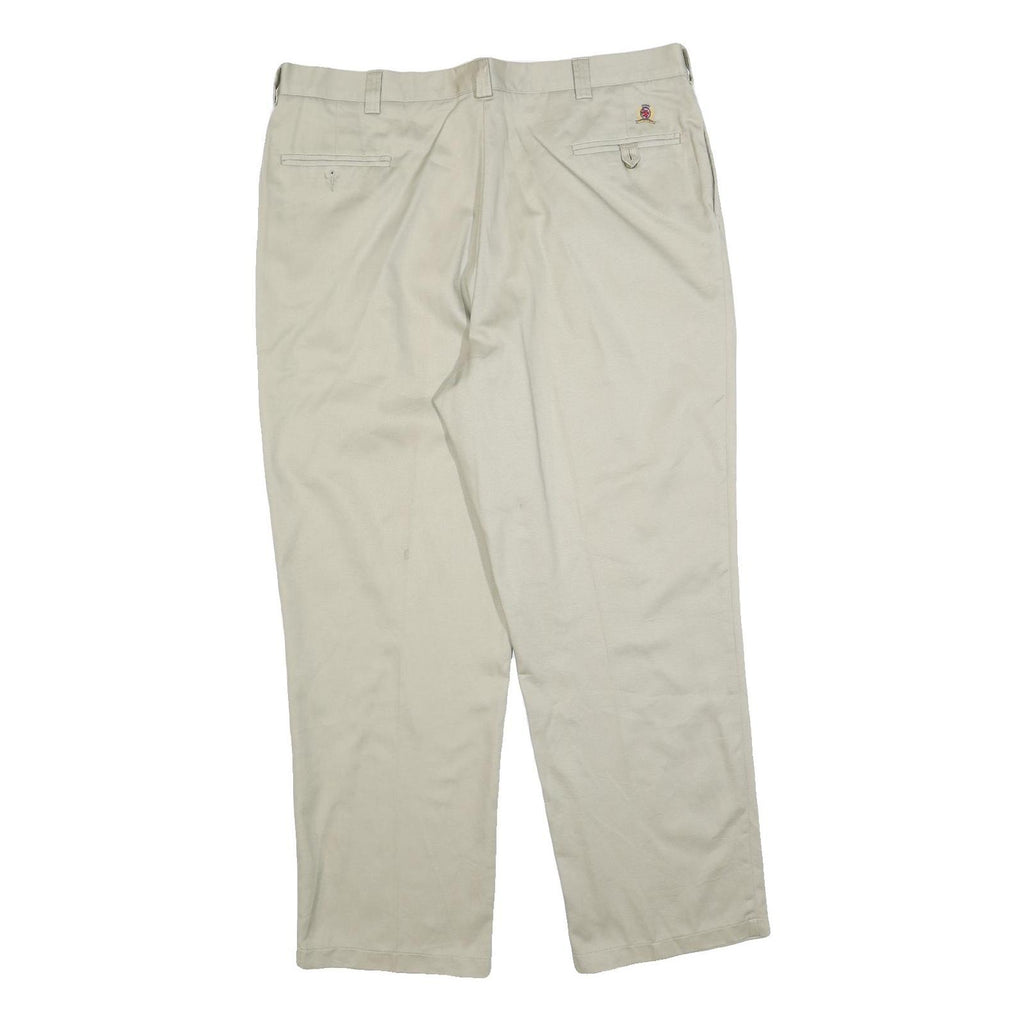 TOMMY HILFIGER Mens Beige Cotton Blend Regular Fit Straight Leg Trousers W40 L30
