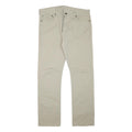 LEVI'S Mens Cotton Blend Beige Regular Straight Trousers W35 L30 Classic Zip