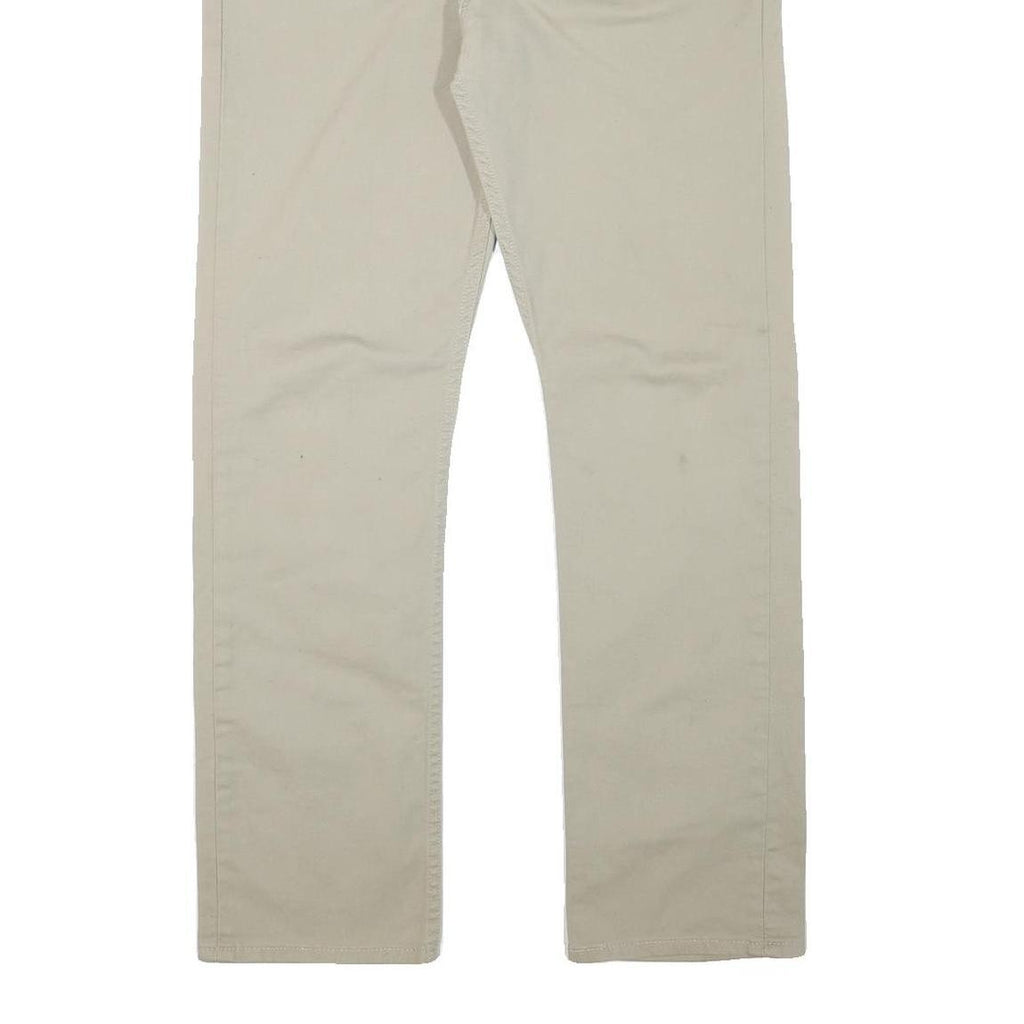 LEVI'S Mens Cotton Blend Beige Regular Straight Trousers W35 L30 Classic Zip