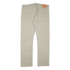 LEVI'S Mens Cotton Blend Beige Regular Straight Trousers W35 L30 Classic Zip
