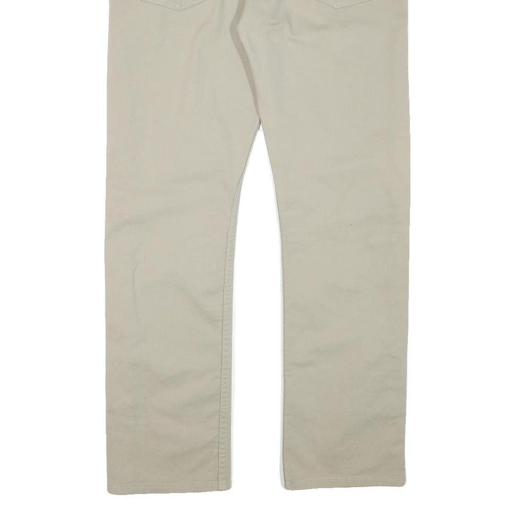 LEVI'S Mens Cotton Blend Beige Regular Straight Trousers W35 L30 Classic Zip