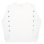 NIKE Mens White & Black Graphic Logo Long Sleeve Crew Neck T-Shirt L