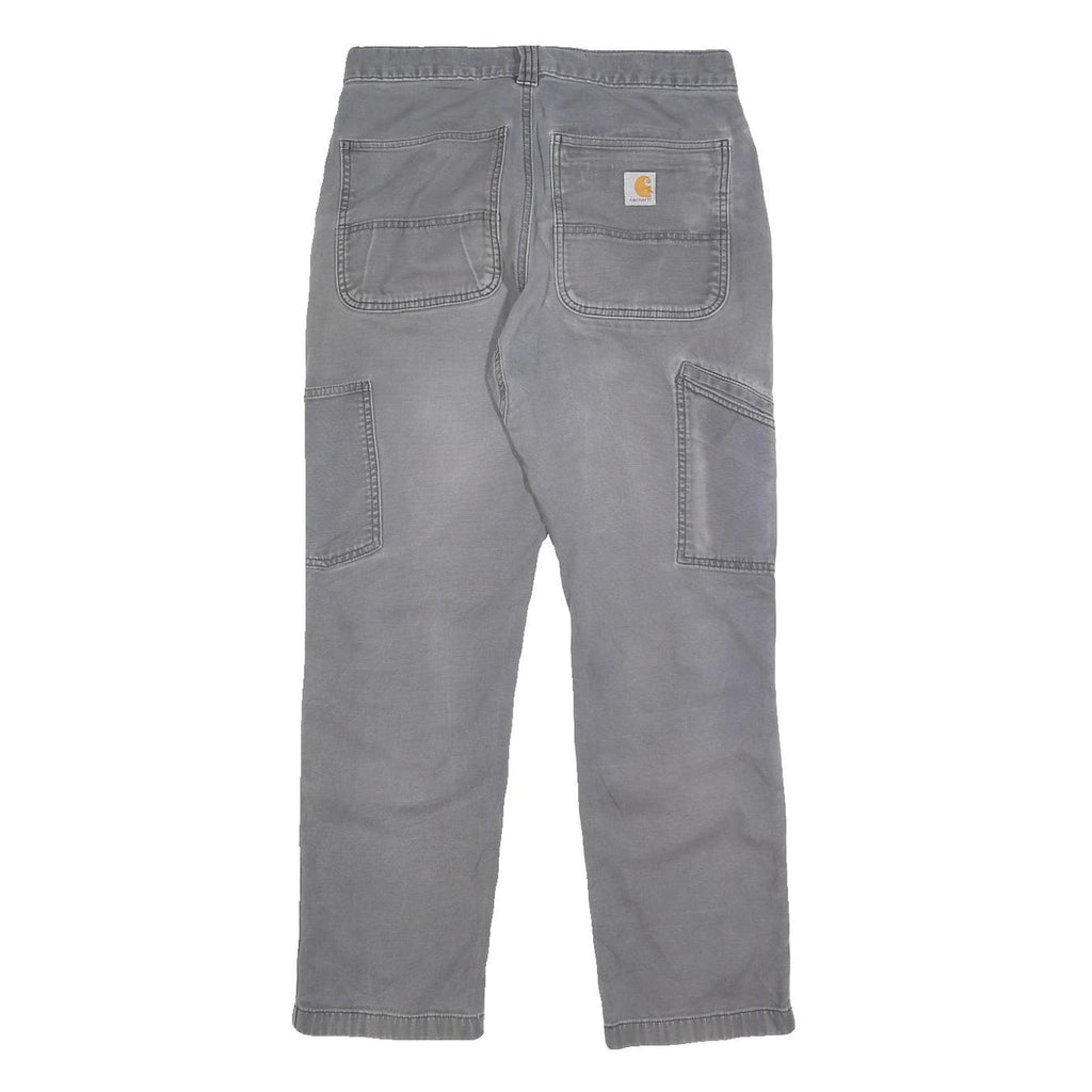 CARHARTT Mens Cotton Blend Grey Relaxed Fit Straight Leg Trousers W28 L30 Casual