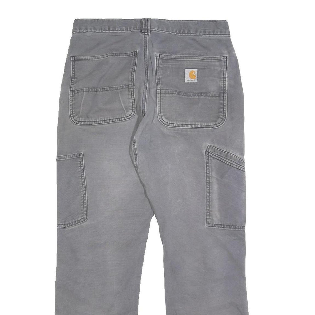 CARHARTT Mens Cotton Blend Grey Relaxed Fit Straight Leg Trousers W28 L30 Casual