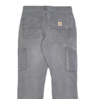 CARHARTT Mens Cotton Blend Grey Relaxed Fit Straight Leg Trousers W28 L30 Casual