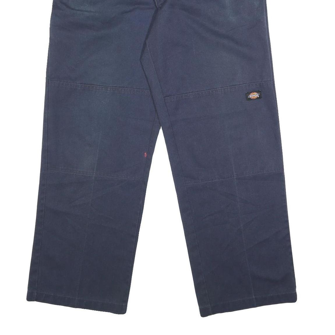 DICKIES Mens Cotton Blend Navy Loose Fit Straight Leg Trousers W36 L32 Workwear