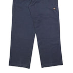 DICKIES Mens Cotton Blend Navy Loose Fit Straight Leg Trousers W36 L32 Workwear
