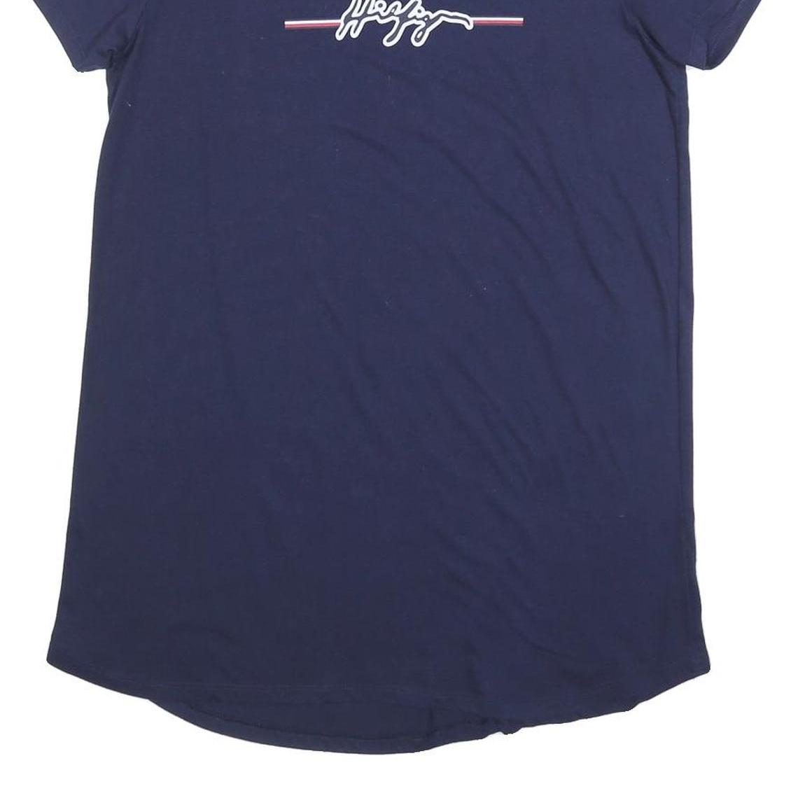 TOMMY HILFIGER Womens Navy Blue Graphic T-Shirt M Short Sleeve Crew Neck Casual