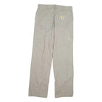 CARHARTT Mens Cotton Blend Beige Regular Fit Straight Trousers W34 L32 Workwear