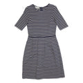 HOBBS LONDON Womens Navy & White Striped Day Jersey Dress Short Sleeve UK 8