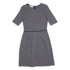 HOBBS LONDON Womens Navy & White Striped Day Jersey Dress Short Sleeve UK 8