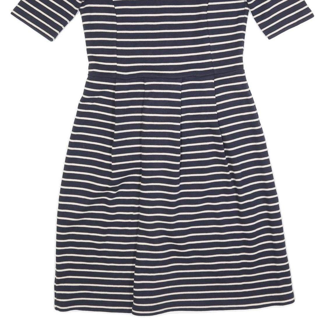 HOBBS LONDON Womens Navy & White Striped Day Jersey Dress Short Sleeve UK 8