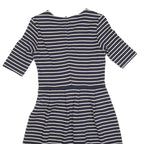 HOBBS LONDON Womens Navy & White Striped Day Jersey Dress Short Sleeve UK 8