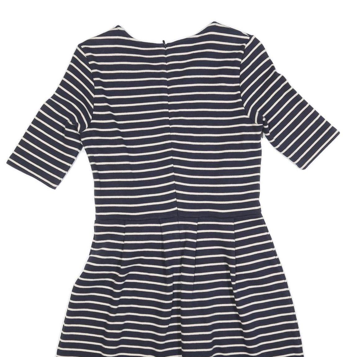 HOBBS LONDON Womens Navy & White Striped Day Jersey Dress Short Sleeve UK 8