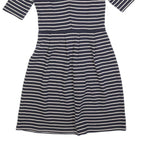 HOBBS LONDON Womens Navy & White Striped Day Jersey Dress Short Sleeve UK 8