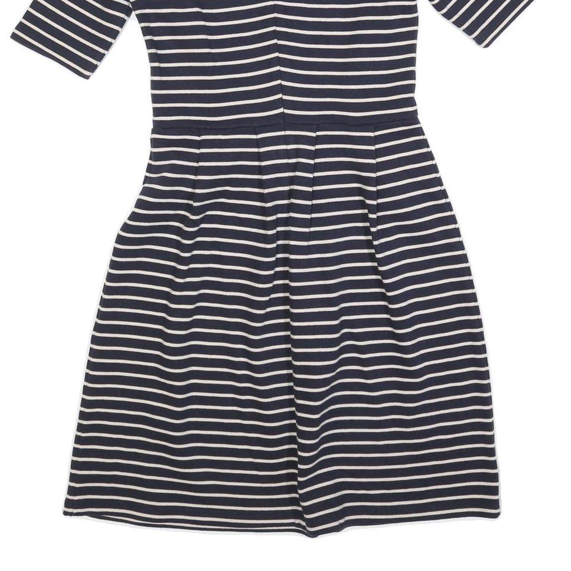 HOBBS LONDON Womens Navy & White Striped Day Jersey Dress Short Sleeve UK 8