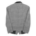 PIRETTA Womens Black & White Check Wool Classic Jacket S Button Closure Tailored