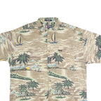CHAPS RALPH LAUREN Mens Beige Hawaiian Shirt XL Cotton Blend Tropical Print