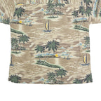 CHAPS RALPH LAUREN Mens Beige Hawaiian Shirt XL Cotton Blend Tropical Print