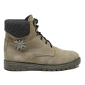 Womens Leather Ankle Boots Beige Black Lace-Up UK 7 Casual Winter
