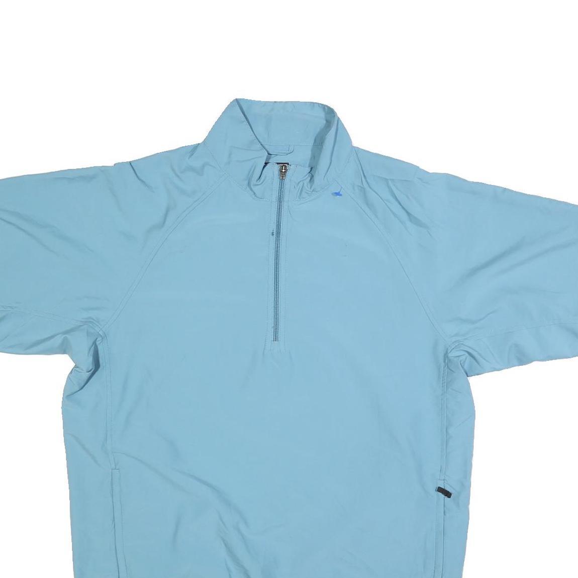 ADIDAS Mens Blue Athletic Jacket M Polyester Short Sleeve Zip Up Casual