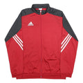 ADIDAS Mens Red & Black Track Jacket L Polyester Zip Sports Casual
