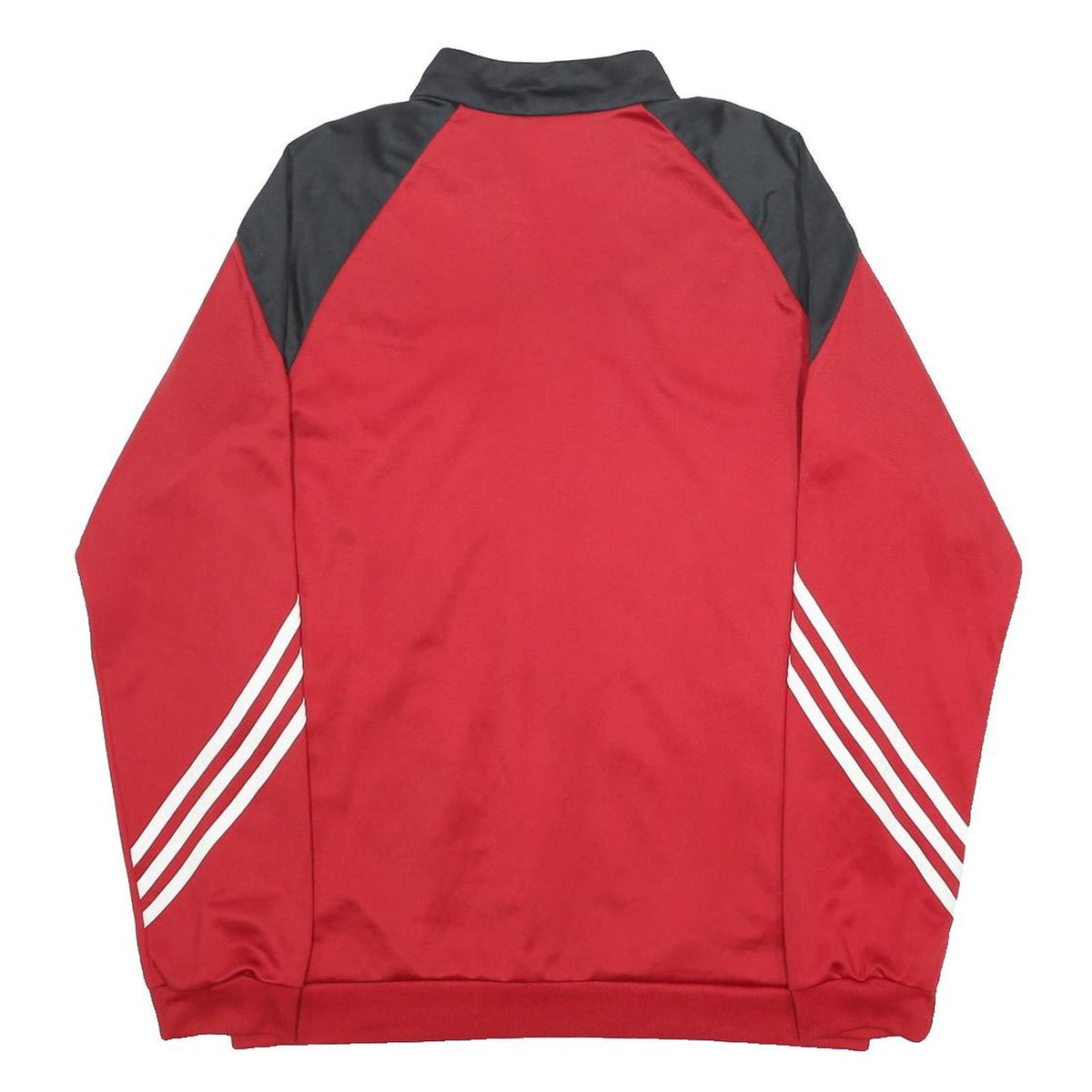 ADIDAS Mens Red & Black Track Jacket L Polyester Zip Sports Casual
