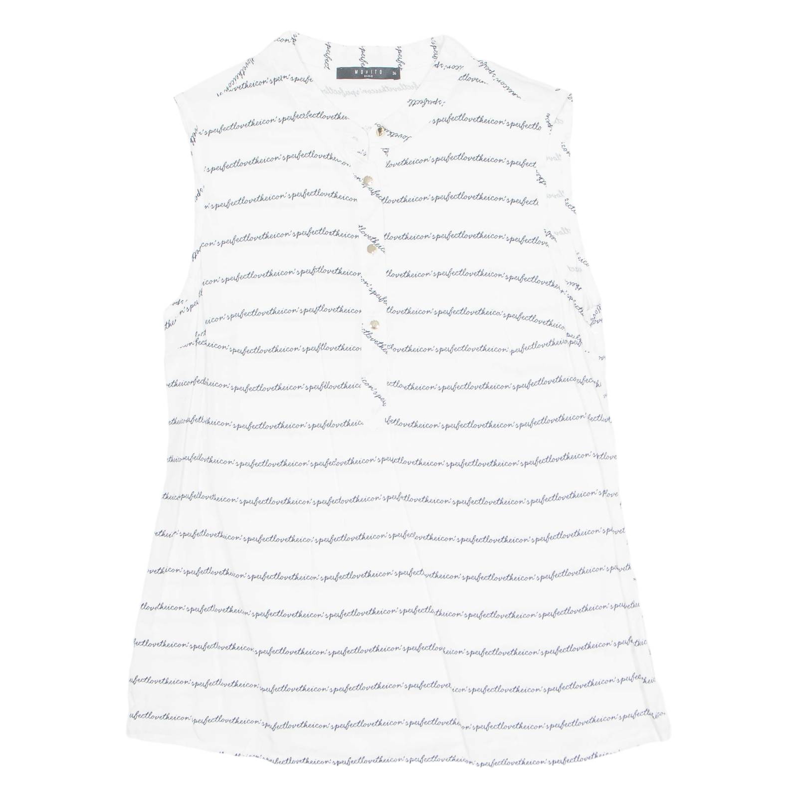 MOHITO BASIC Womens Printed Blouse White S