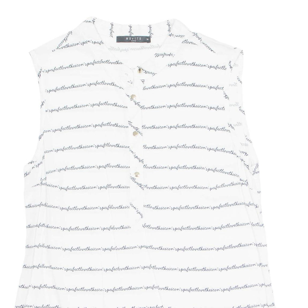 MOHITO BASIC Womens Printed Blouse White S