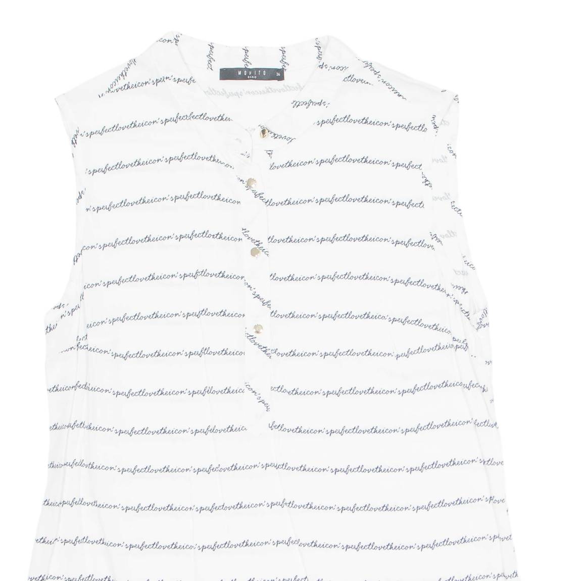 MOHITO BASIC Womens Printed Blouse White S