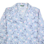 GRASSROOTS Womens Blue Printed Shirt Long Sleeve Collared Floral L Polyester