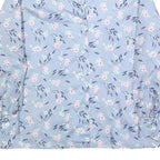 GRASSROOTS Womens Blue Printed Shirt Long Sleeve Collared Floral L Polyester
