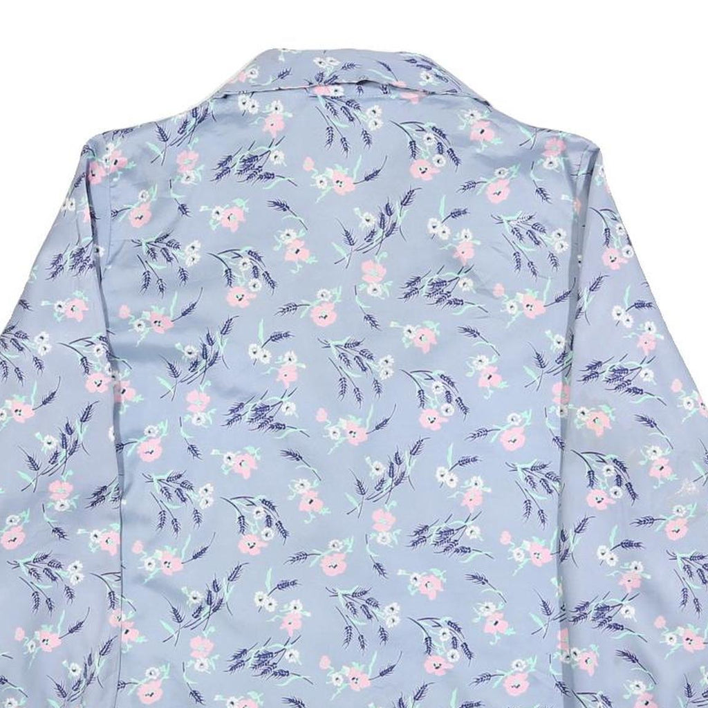 GRASSROOTS Womens Blue Printed Shirt Long Sleeve Collared Floral L Polyester