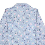 GRASSROOTS Womens Blue Printed Shirt Long Sleeve Collared Floral L Polyester