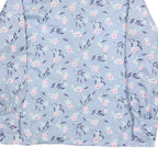 GRASSROOTS Womens Blue Printed Shirt Long Sleeve Collared Floral L Polyester