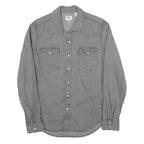 LEVI'S Mens Grey Denim Shirt S Button Long Sleeve Casual Cotton Blend